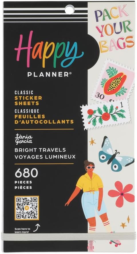 Happy Planner - Ensemble d’autocollants - Voyages lumineux