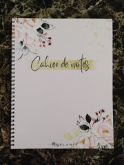Grand cahier de notes - Fleurs roses