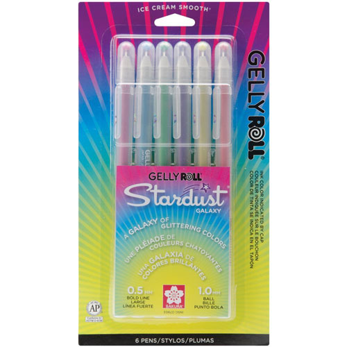 Gelly Roll Stardust Galaxy - Étui de 6 stylos