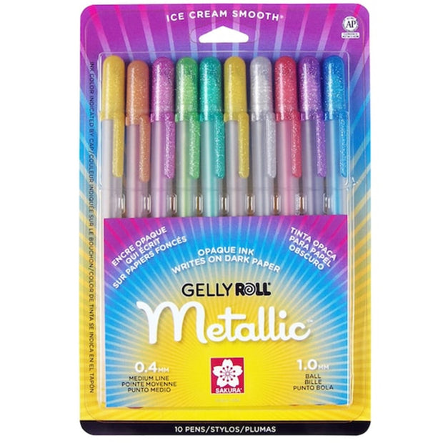 Gelly Roll Metallic - Étui de 10 stylos