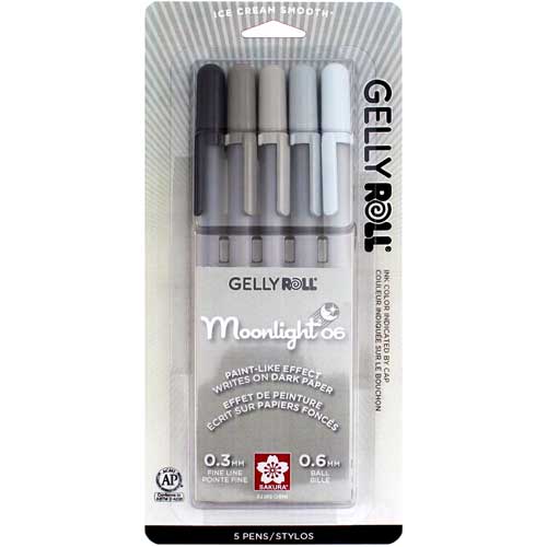 Gelly Roll Moonlight Fine Grays - Étui de 5