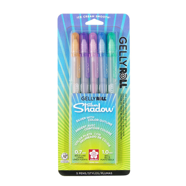 Gelly Roll Silver Shadow - Étui de 5 stylos