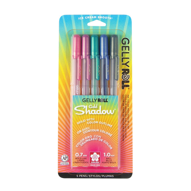 Gelly Roll Gold Shadow - Étui de 5 stylos