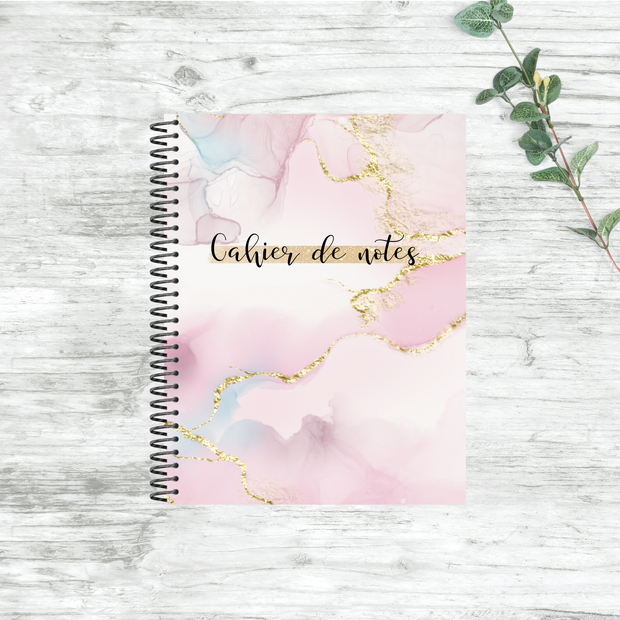 Grand cahier de notes - Rose & or