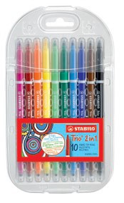 Stabilo Trio 2 en 1 - Étui de 10 stylos