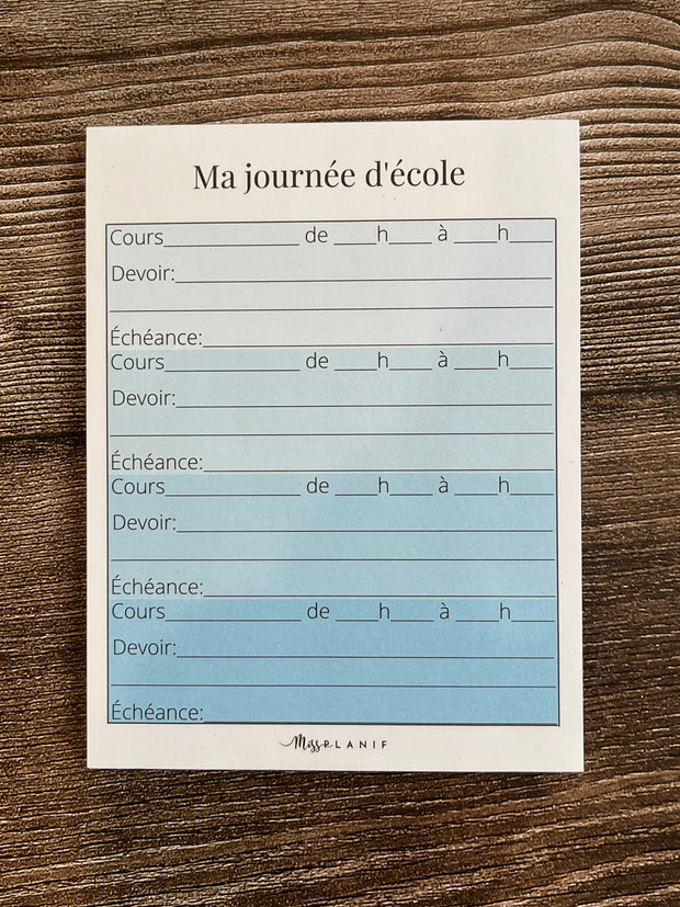 Petit bloc-notes - Ma journée d&