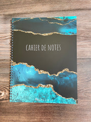 Grand cahier de notes - Bleu & or