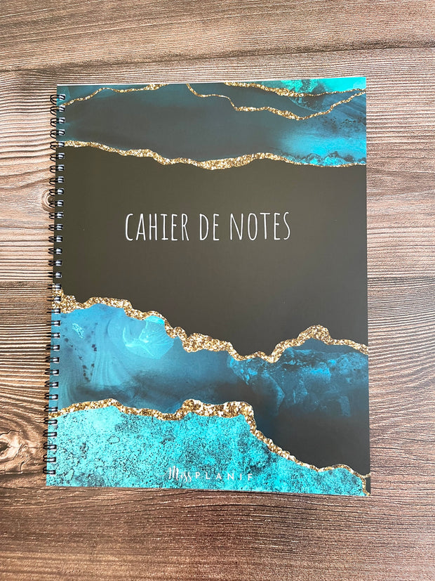 Grand cahier de notes - Bleu & or