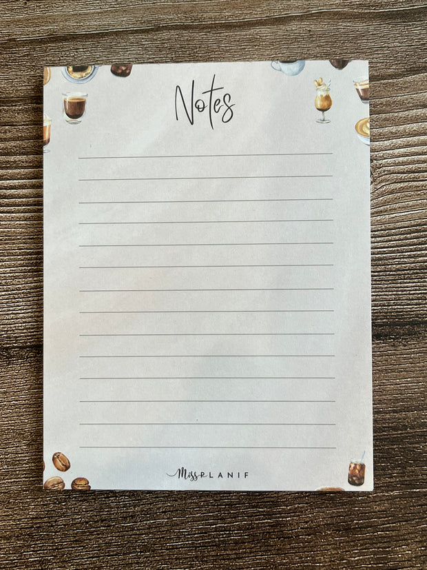 Petit bloc-notes - Notes café